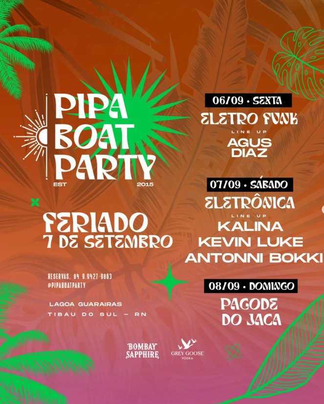 Programação Setembro Pipa Boat Party