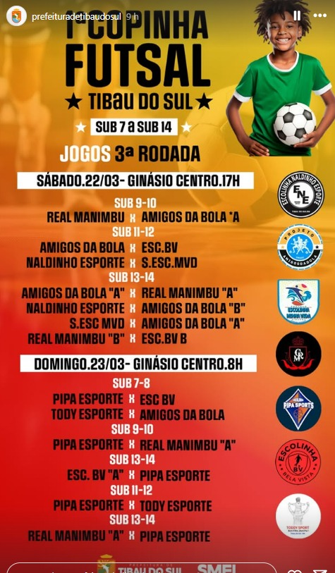 copinha de futsal de Tibau do Sul