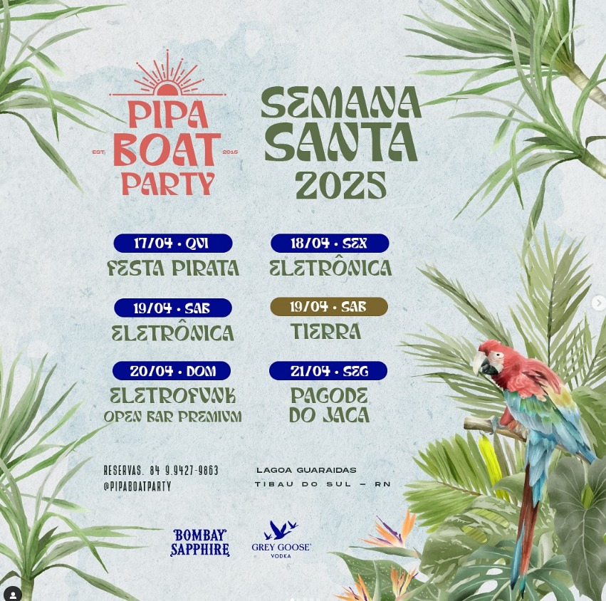 programação pipa boat party semana santa