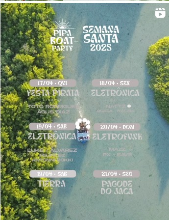 programação Pipa Boat Party