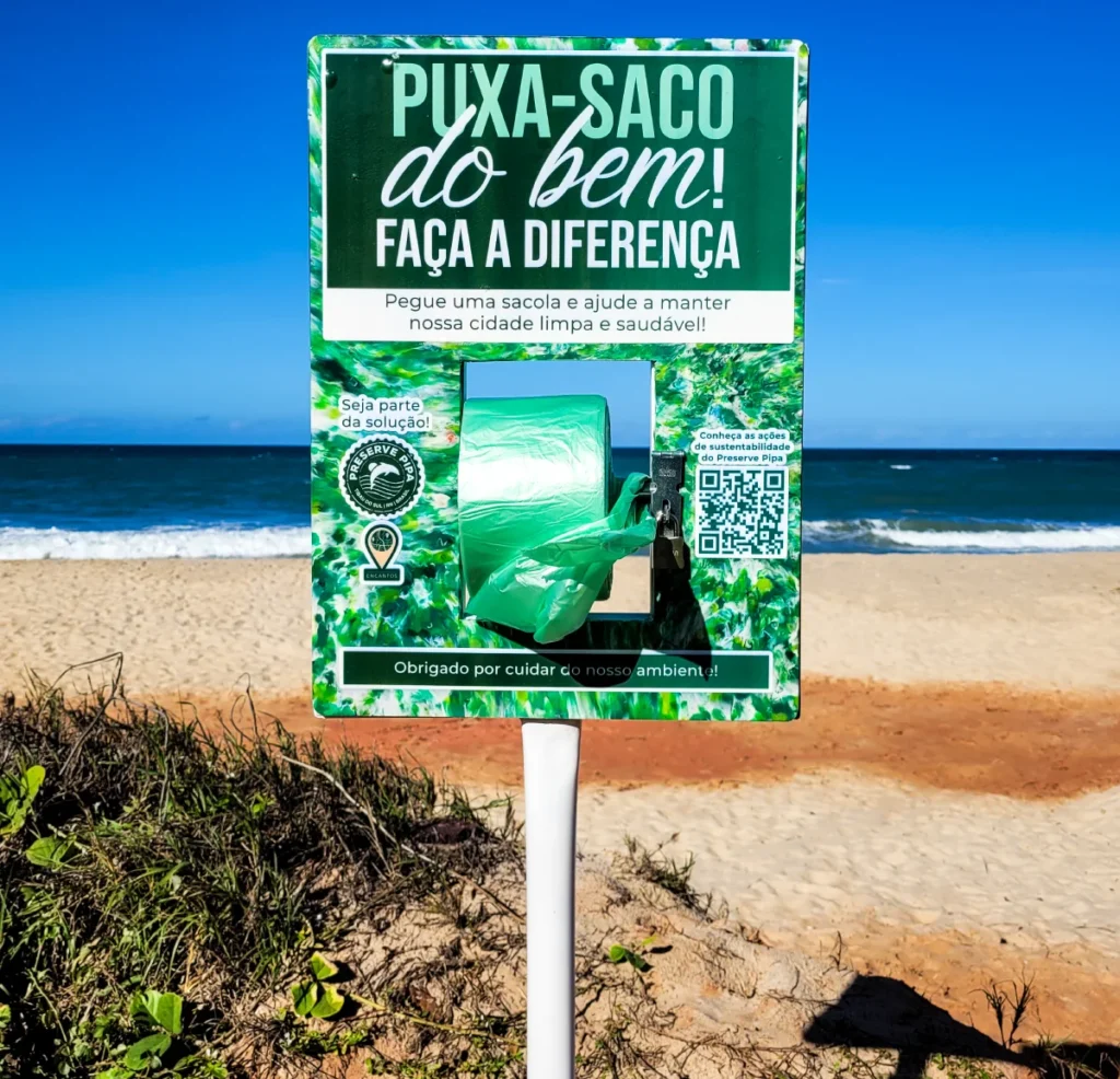 instalação com sacos biodagradaveis