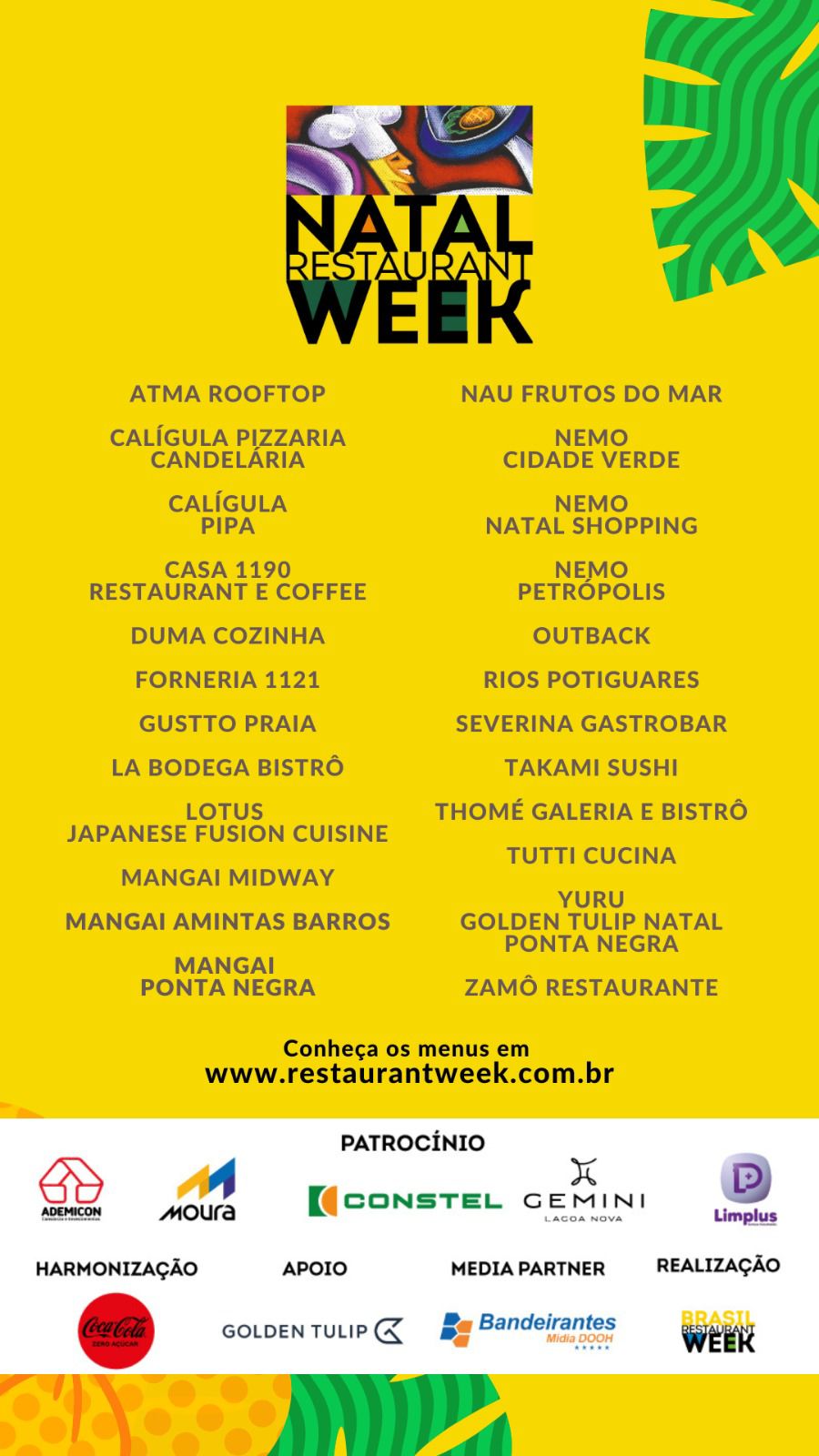 imagem com lista de restaurantes