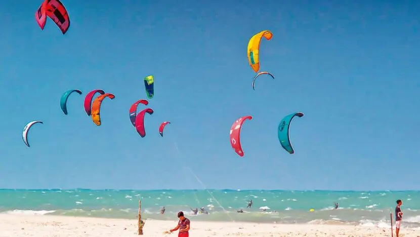 Barra de Cunhau um dos destinos ideias para Kitesurf no mundo Foto Rogério Vital