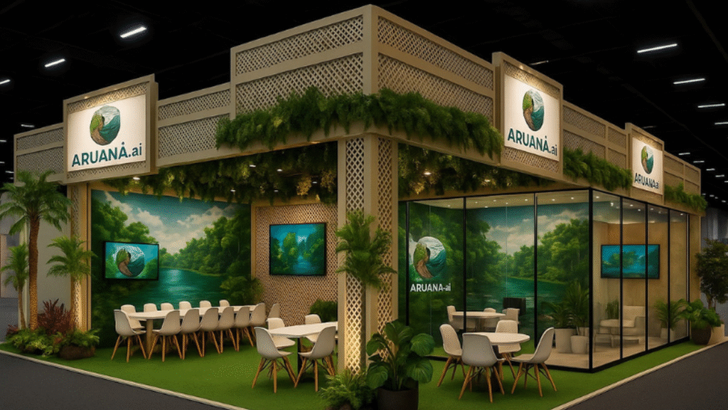 Projeto de estande da Aruanã.ai para a COP30