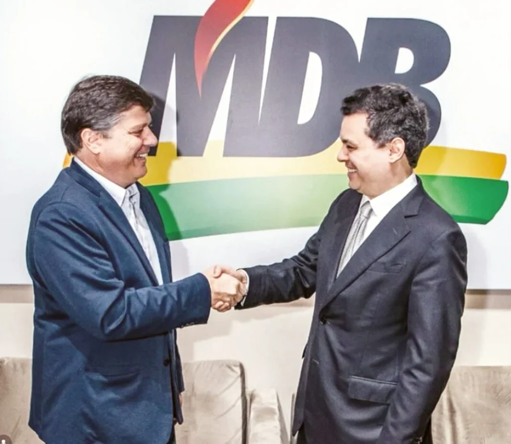 Baleia Rossi, presidente nacional do MDB, com Walter Alves, presidente estadual da legenda Foto RFEPRODUÇÃO