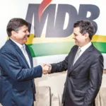 Baleia Rossi, presidente nacional do MDB, com Walter Alves, presidente estadual da legenda Foto RFEPRODUÇÃO