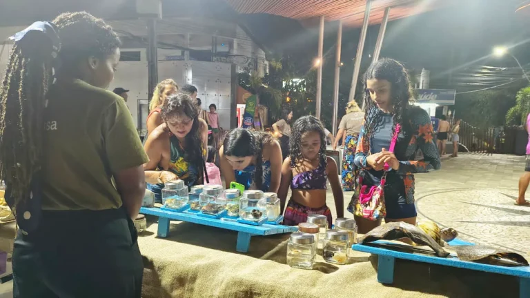 açao Fundação Tamar na praça do Pescador foto divulgação