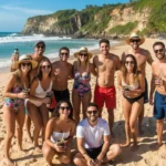 Argentinos em praia foto IA
