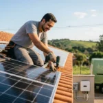 Instalador em ação foto IA