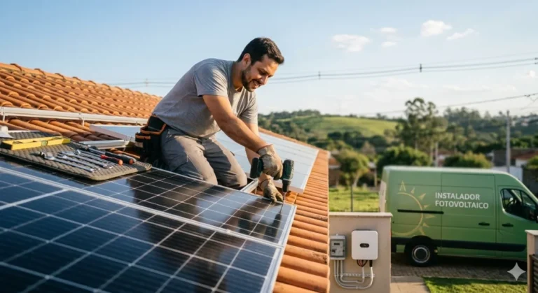 Instalador em ação foto IA