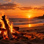 foguerira na praia em pipa e muito indevido IMAGEM IA